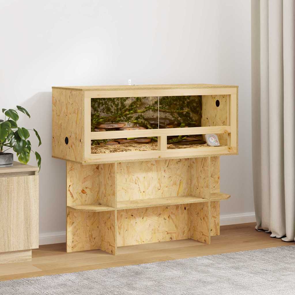 Terrarium Base with Shelf Brown 100 x 40 x 50 cm OSB