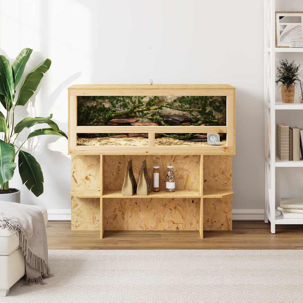 Terrarium Base with Shelf Brown 100 x 40 x 50 cm OSB