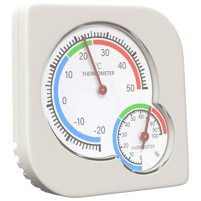 Thermo Hygrometer White 7.5 x 7.5 x 1.2 cm ABS