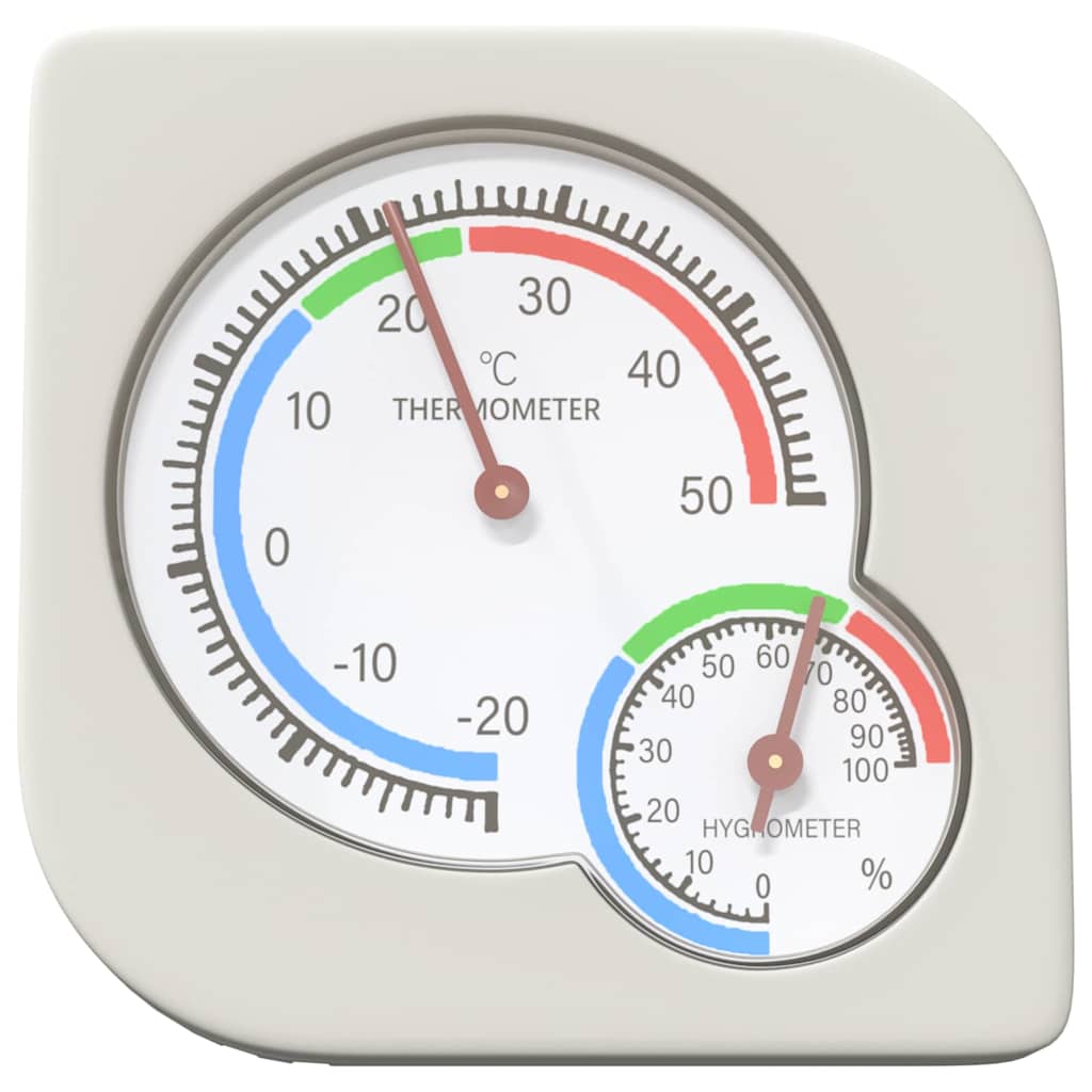 Thermo Hygrometer White 7.5 x 7.5 x 1.2 cm ABS