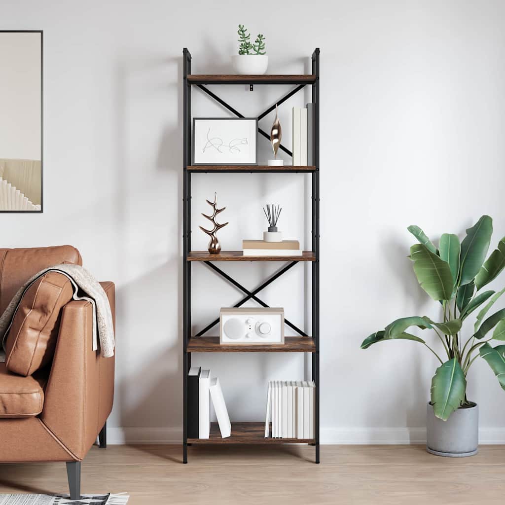 Bookshelf Smoked Oak 56 x 34 x 171 cm Engineered Wood