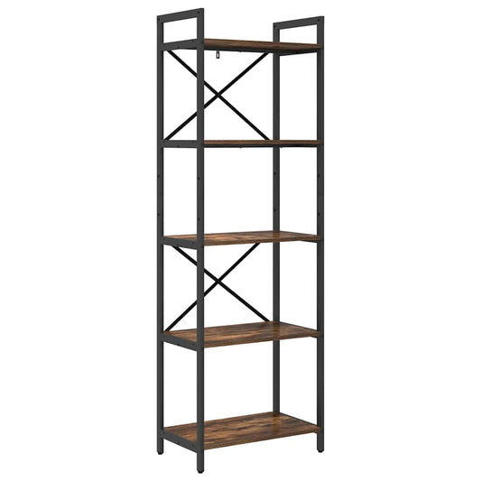 Bookshelf 5-Tier 56 x 34 x 171 cm Engineered Wood Smoked Oak