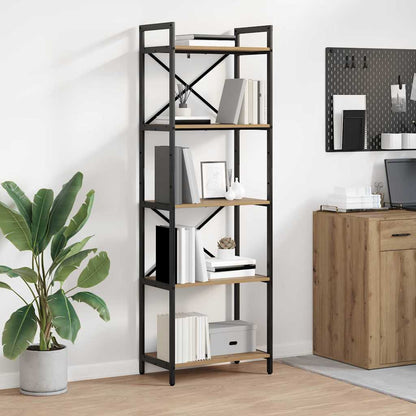 Bookshelf 5-Tier 56 x 34 x 171 cm Engineered Wood Artisan Oak