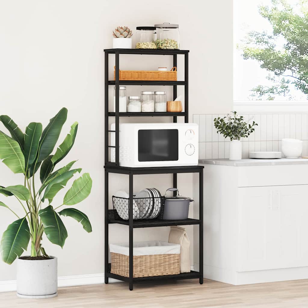 Kitchen Shelf 5-Tier 60 x 40 x 168 cm Engineered Wood Black Oak