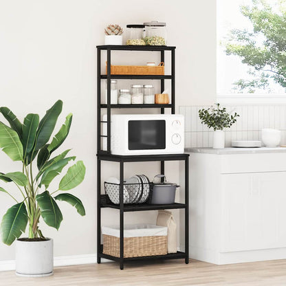 Kitchen Shelf 5-Tier 60 x 40 x 168 cm Engineered Wood Black Oak
