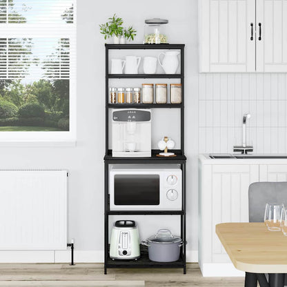 Kitchen Shelf 5-Tier 60 x 40 x 168 cm Engineered Wood Black Oak