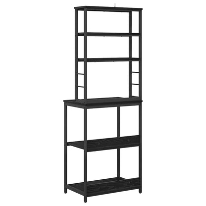 Kitchen Shelf 5-Tier 60 x 40 x 168 cm Engineered Wood Black Oak