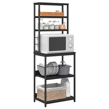 Kitchen Shelf 5-Tier 60 x 40 x 168 cm Engineered Wood Black Oak