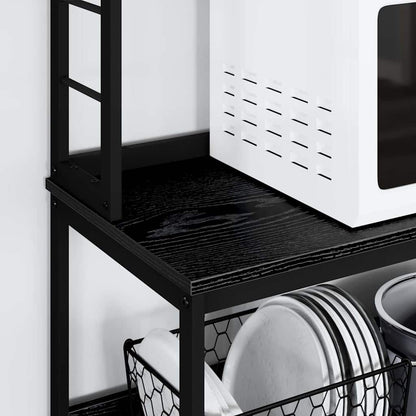 Kitchen Shelf Black Oak 80 x 40 x 168 cm Engineered Wood