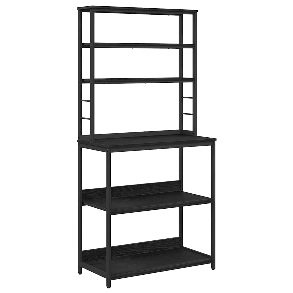 Kitchen Shelf Black Oak 80 x 40 x 168 cm Engineered Wood