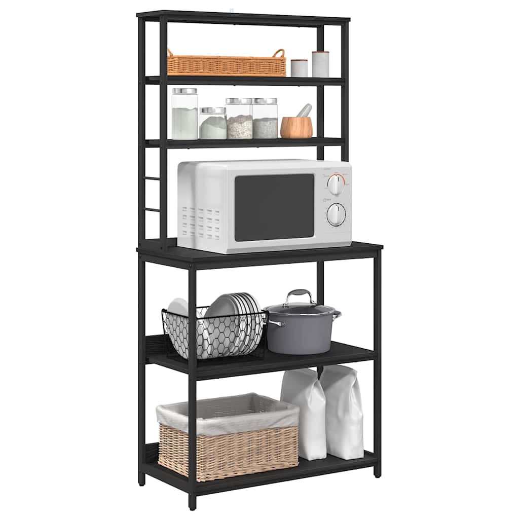 Kitchen Shelf Black Oak 80 x 40 x 168 cm Engineered Wood