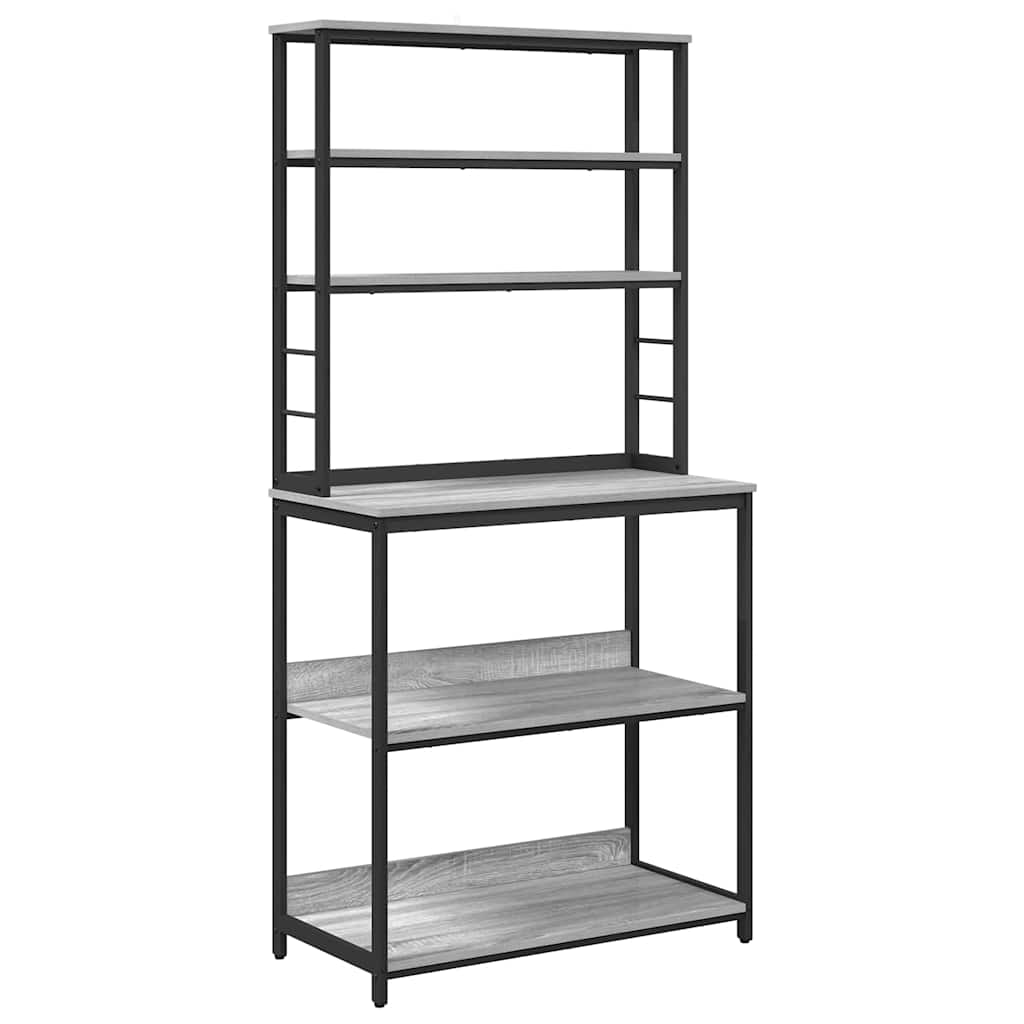 Kitchen Shelf Grey Sonoma 80 x 40 x 168 cm Engineered Wood