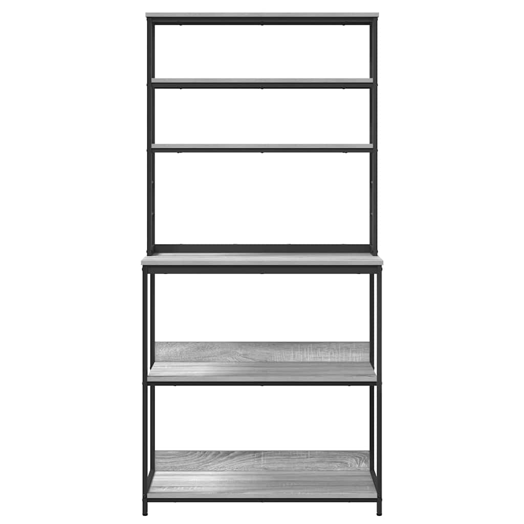 Kitchen Shelf Grey Sonoma 80 x 40 x 168 cm Engineered Wood