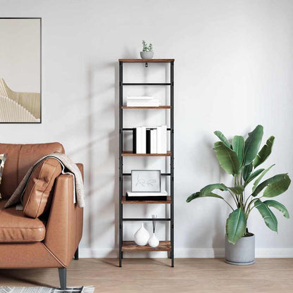 Bookshelf Smoked Oak 40 x 29.5 x 149 cm Engineered Wood
