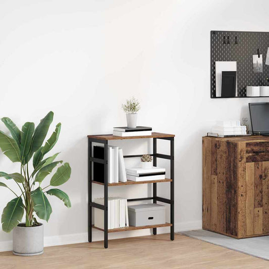 Bookshelf 2-Tier 60 x 29.5 x 81 cm Engineered Wood Old Wood