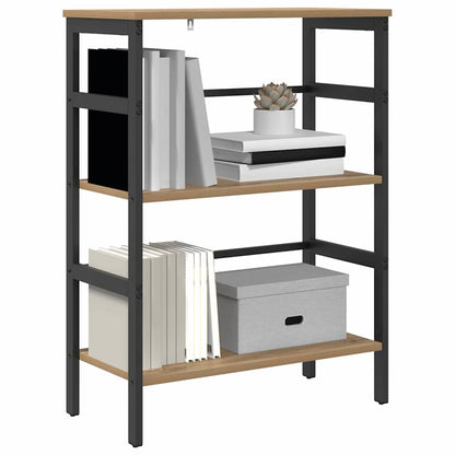Bookshelf 2-Tier 60 x 29.5 x 81 cm Engineered Wood Artisan Oak