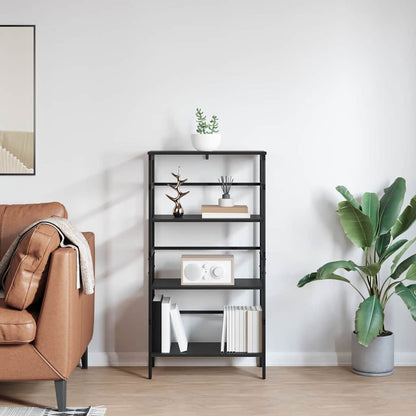 Bookshelf Black Oak 60 x 29.5 x 115 cm Engineered Wood