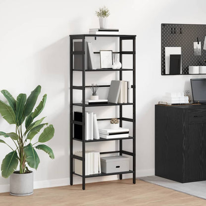 Bookshelf Black Oak 60 x 29.5 x 149 cm Engineered Wood