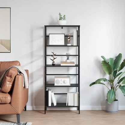 Bookshelf Black Oak 60 x 29.5 x 149 cm Engineered Wood