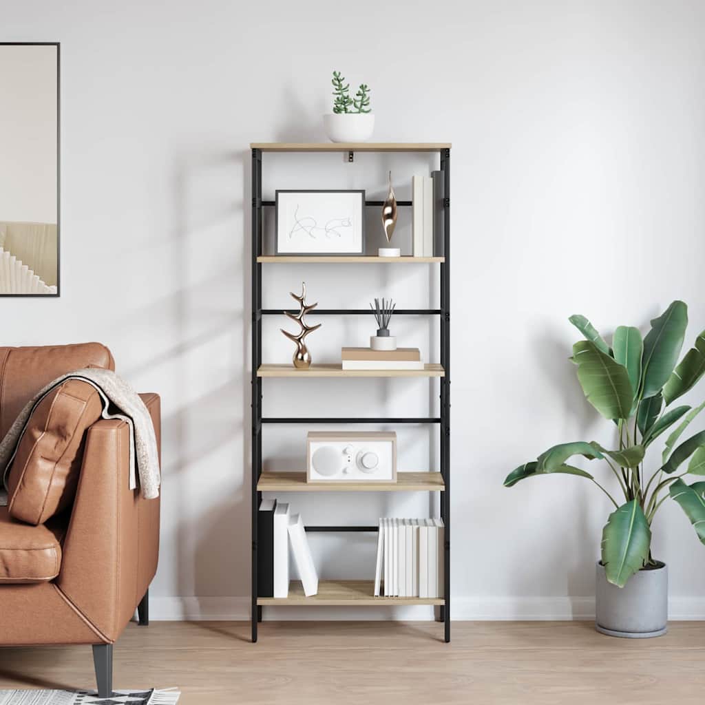 Bookshelf Sonoma Oak 60 x 29.5 x 149 cm Engineered Wood