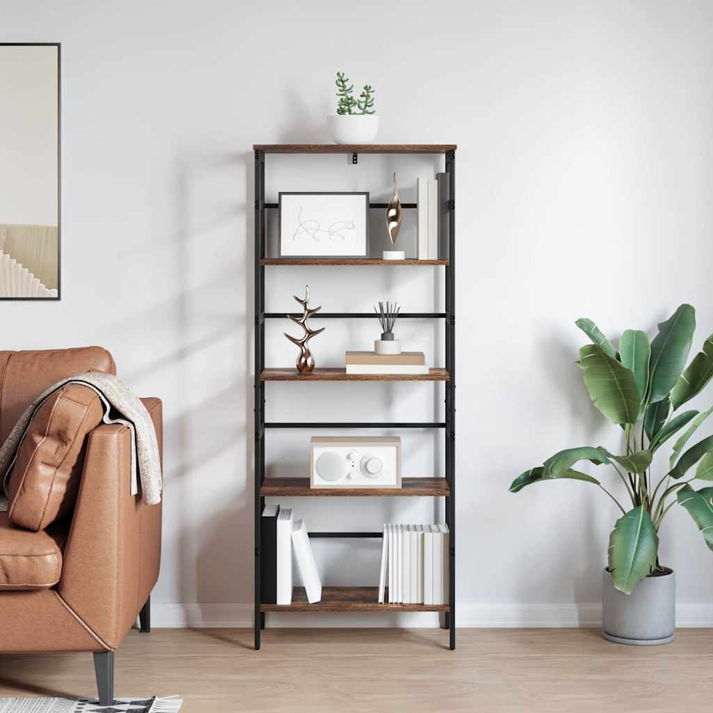 Bookshelf Smoked Oak 60 x 29.5 x 149 cm Engineered Wood