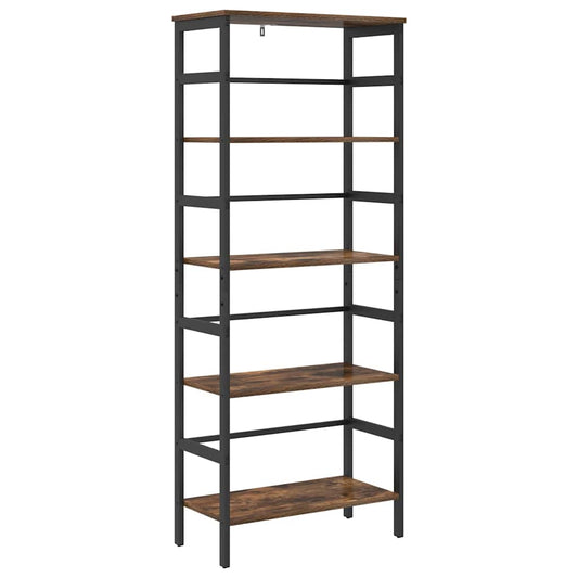 Bookshelf 4-Tier 60 x 29.5 x 149 cm Engineered Wood Smoked Oak