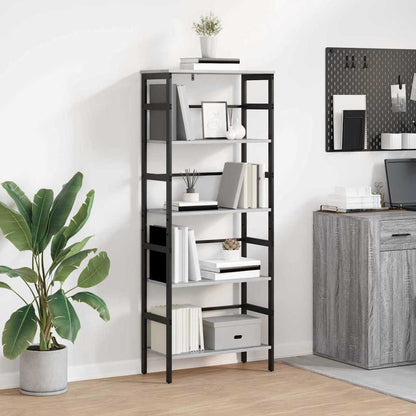 Bookshelf Grey Sonoma 60 x 29.5 x 149 cm Engineered Wood