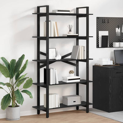 Bookshelf Black Oak 100 x 33.5 x 178 cm Engineered Wood
