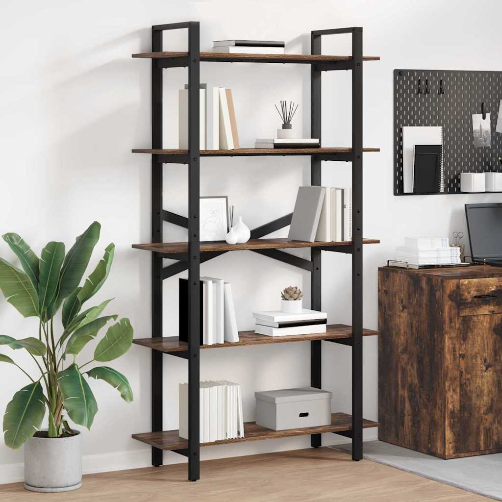 Bookshelf Smoked Oak 100 x 33.5 x 178 cm Engineered Wood