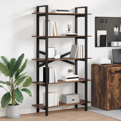 Bookshelf Smoked Oak 100 x 33.5 x 178 cm Engineered Wood