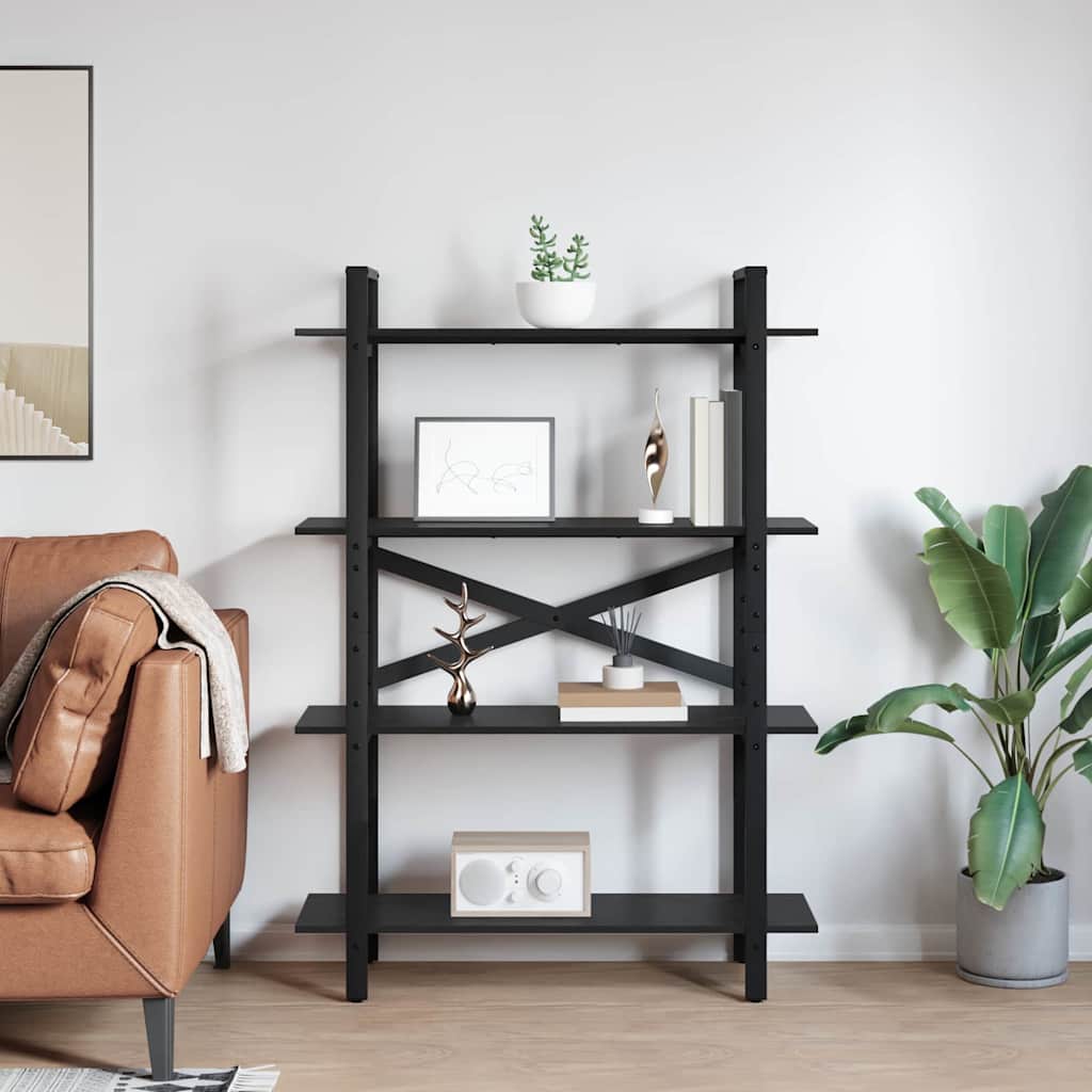 Bookshelf Black Oak 100 x 33.5 x 140 cm Engineered Wood