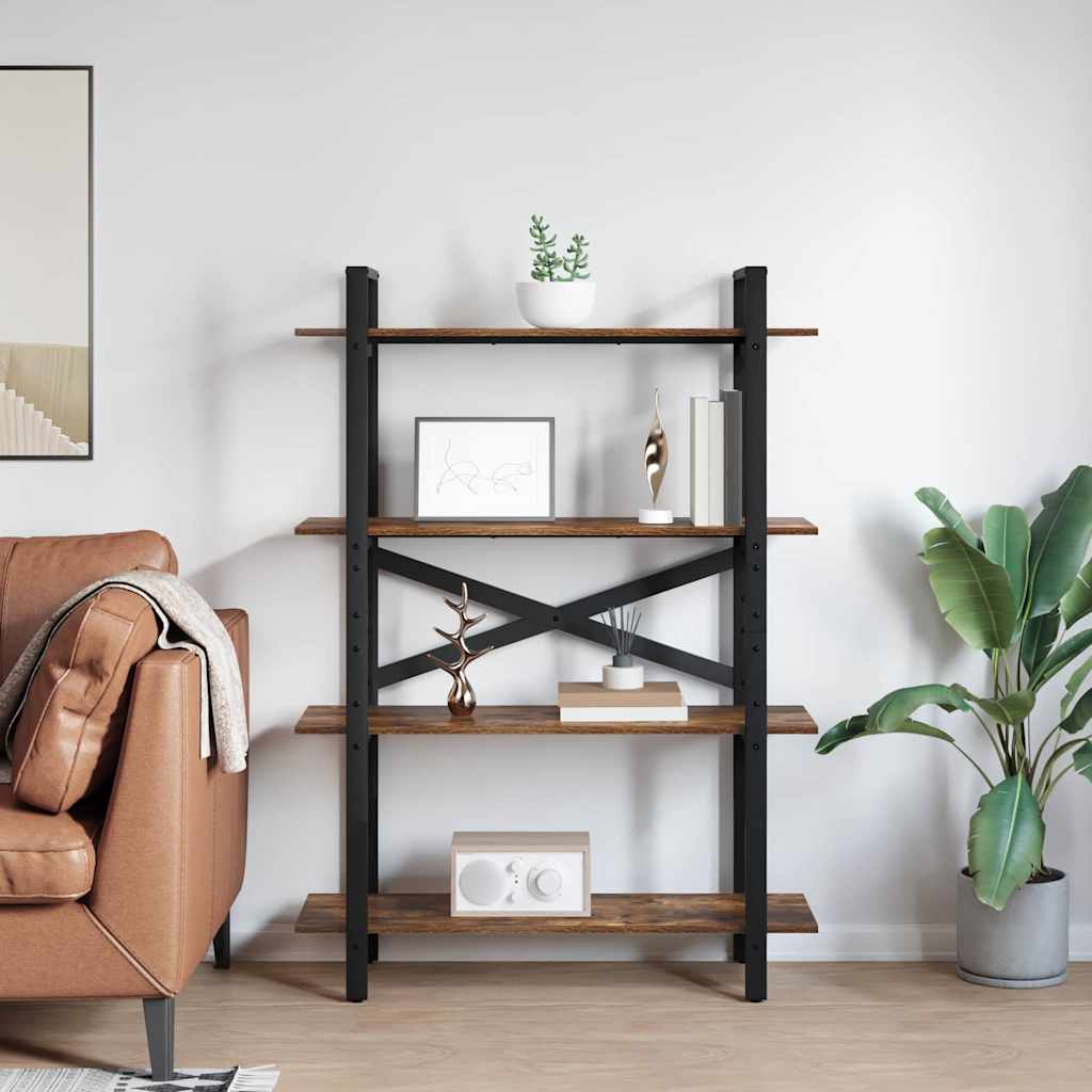 Bookshelf Smoked Oak 100 x 33.5 x 140 cm Engineered Wood