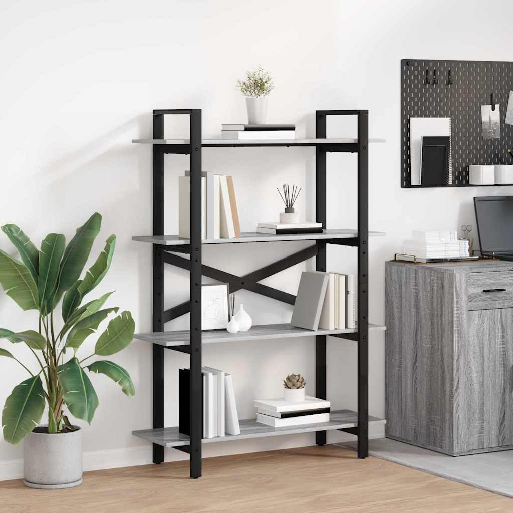 Bookshelf Grey Sonoma 100 x 33.5 x 140 cm Engineered Wood