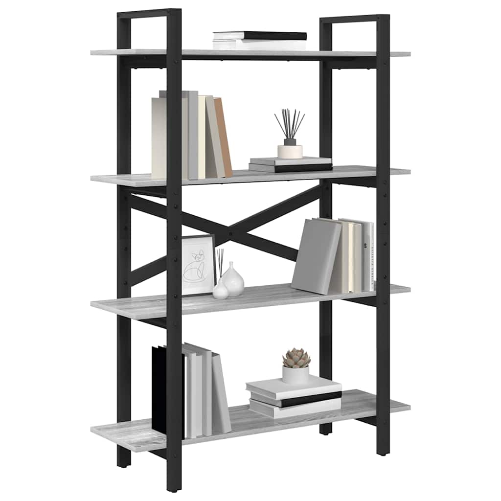 Bookshelf Grey Sonoma 100 x 33.5 x 140 cm Engineered Wood