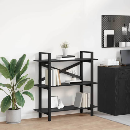 Bookshelf Black Oak 100 x 33.5 x 102 cm Engineered Wood