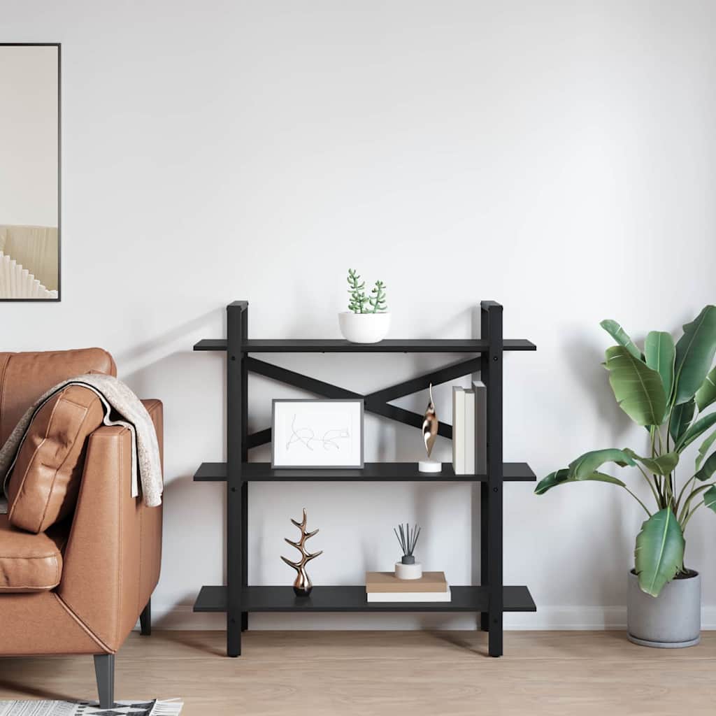 Bookshelf Black Oak 100 x 33.5 x 102 cm Engineered Wood