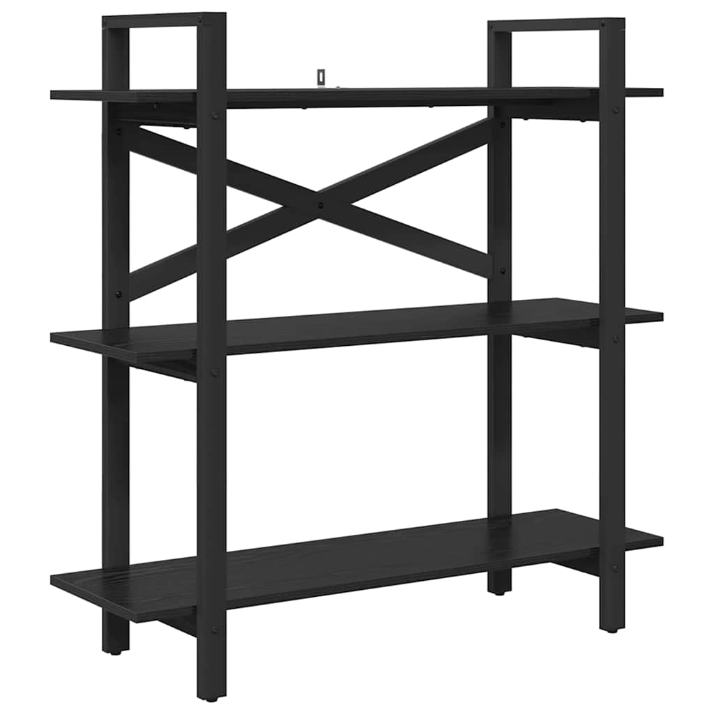 Bookshelf Black Oak 100 x 33.5 x 102 cm Engineered Wood