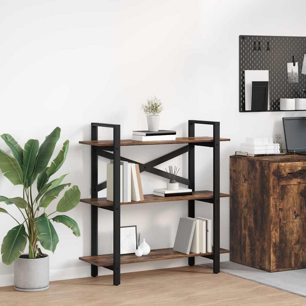 Bookshelf Smoked Oak 100 x 33.5 x 102 cm Engineered Wood