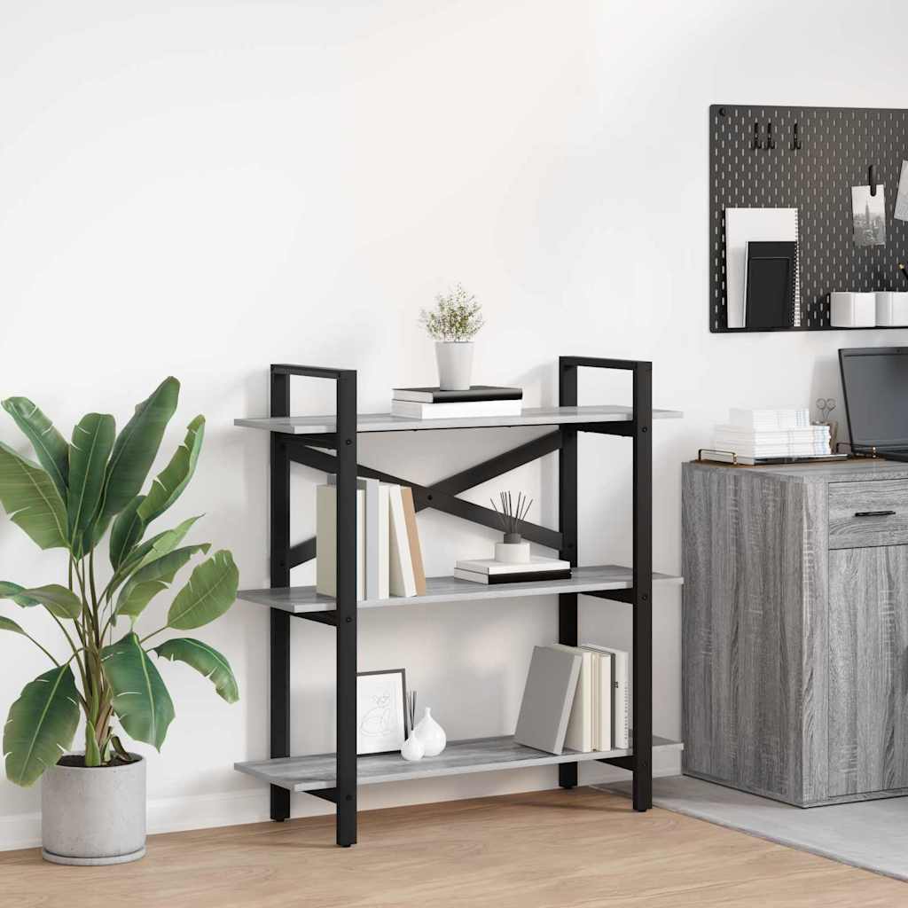 Bookshelf Grey Sonoma 100 x 33.5 x 102 cm Engineered Wood