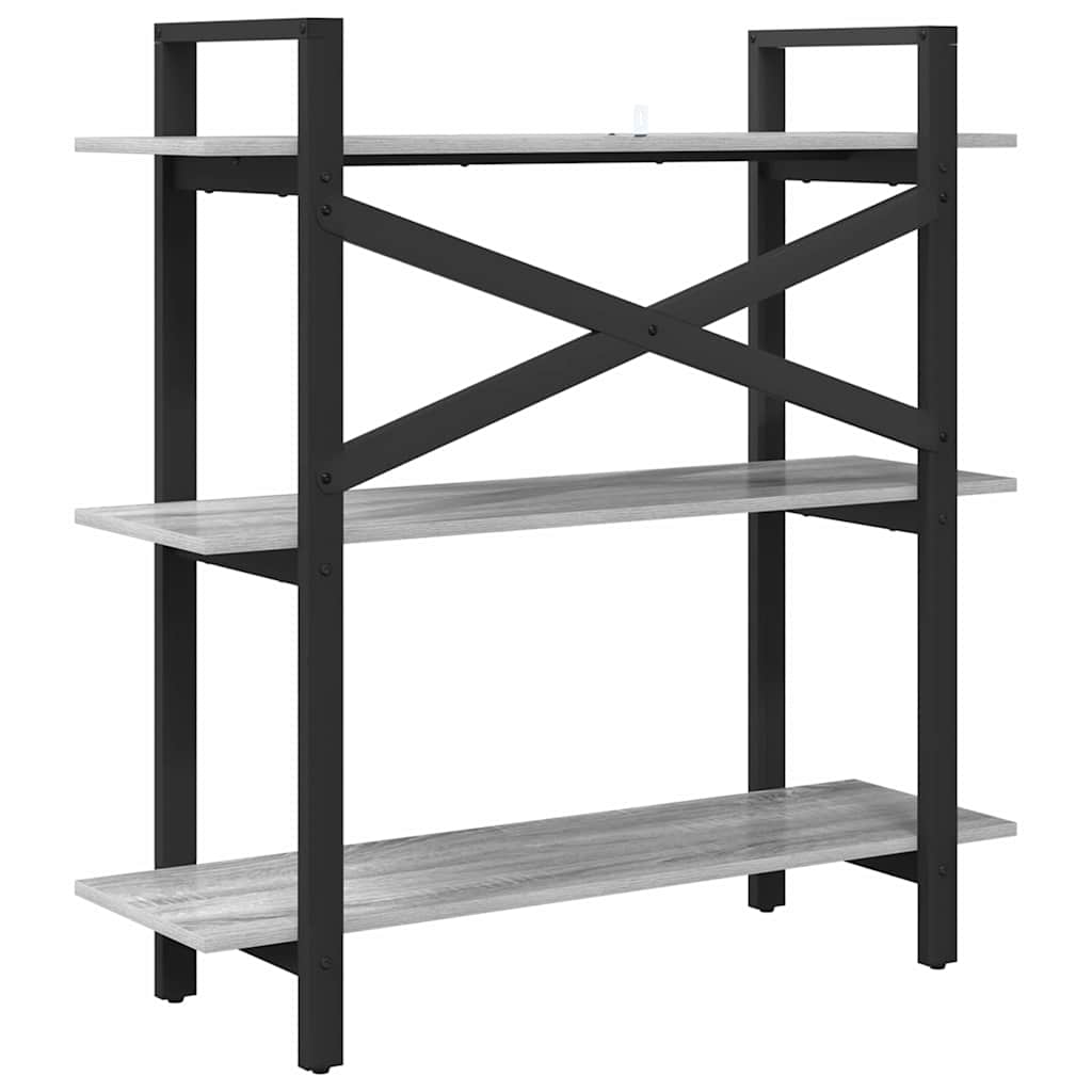 Bookshelf Grey Sonoma 100 x 33.5 x 102 cm Engineered Wood