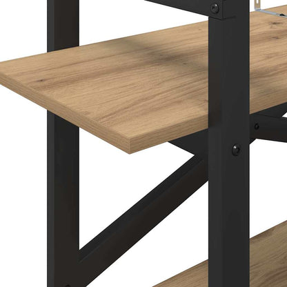 Bookshelf 2-Tier 100 x 33.5 x 64 cm Engineered Wood Artisan Oak