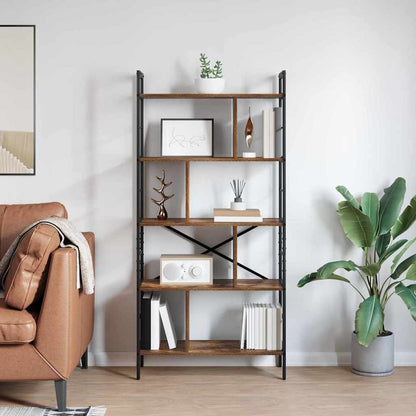 Bookshelf Smoked Oak 75 x 30 x 156 cm Engineered Wood