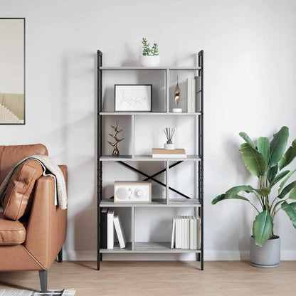 Bookshelf Grey Sonoma 75 x 30 x 156 cm Engineered Wood