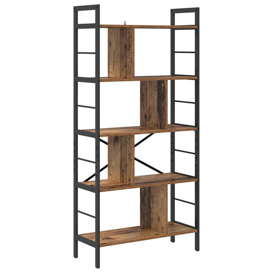 Bookshelf 9-Tier 75 x 30 x 156 cm Engineered Wood Old Wood