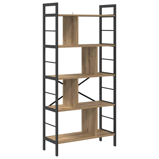 Bookshelf 9-Tier 75 x 30 x 156 cm Engineered Wood Artisan Oak