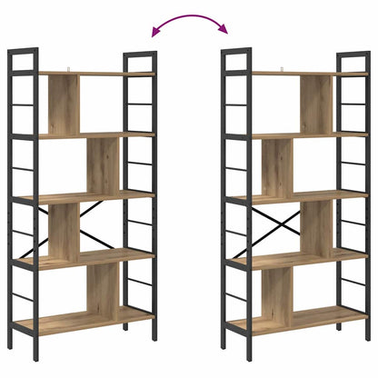 Bookshelf 9-Tier 75 x 30 x 156 cm Engineered Wood Artisan Oak