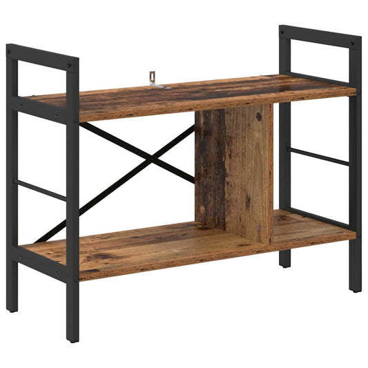 Bookshelf 3-Tier 75 x 30 x 58.5 cm Engineered Wood Old Wood