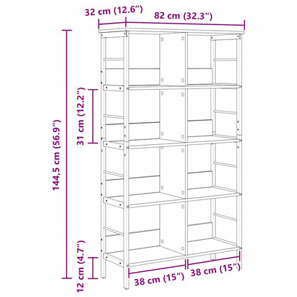 Bookshelf Black Oak 82 x 32 x 144.5 cm Engineered Wood