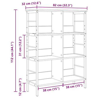 Bookshelf 6-Tier 82 x 32 x 112 cm Engineered Wood Artisan Oak