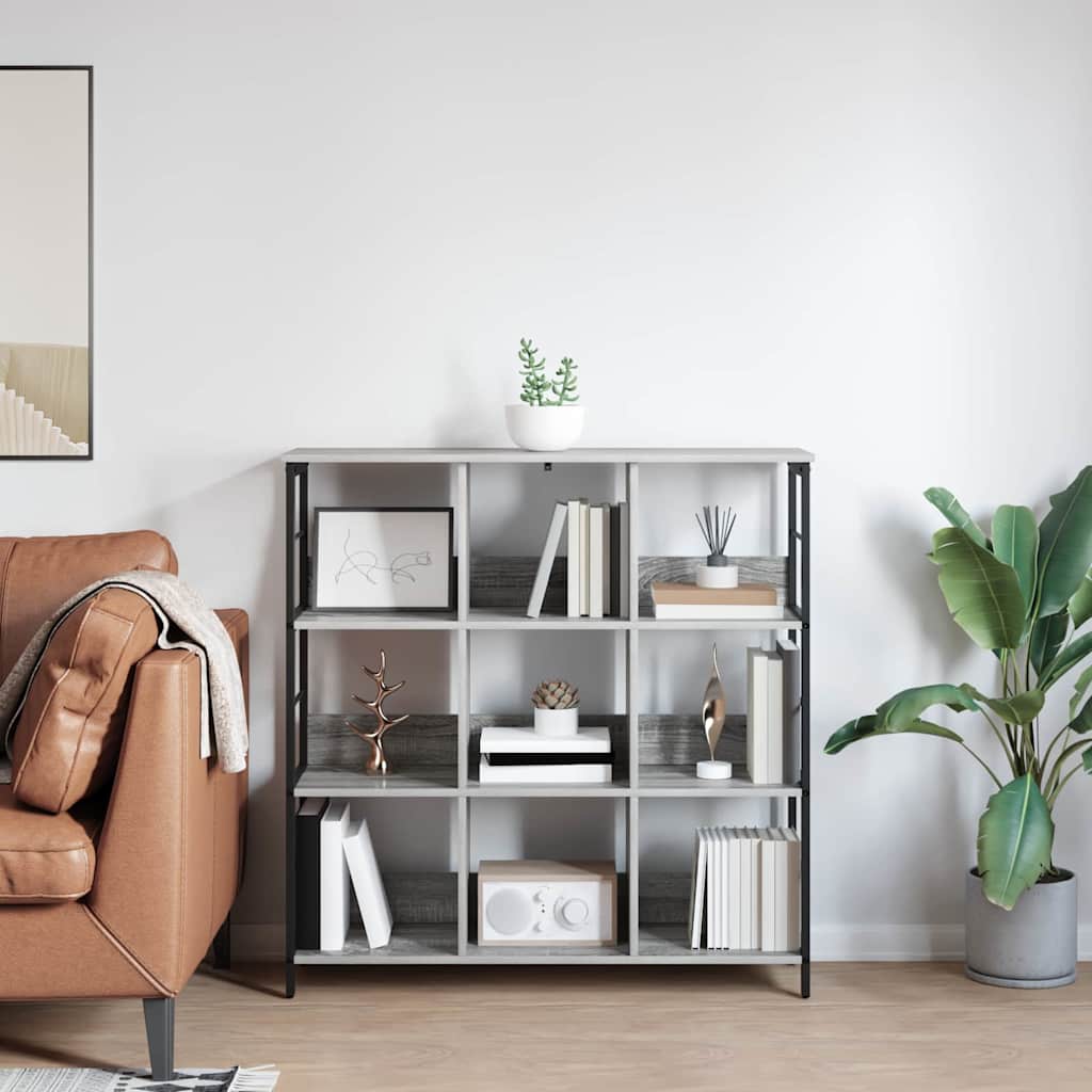 Bookshelf Grey Sonoma 102 x 32 x 104.5 cm Engineered Wood